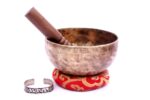6.5-Inch Old Finish Handmade Singing Bowl with Cushion, Mallet & Mantra Bracelet