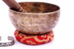 6.5-Inch Old Finish Handmade Singing Bowl with Cushion, Mallet & Mantra Bracelet