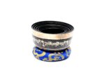 7 Chakra Black Painted Tibetan Singing Bowl Set with Buddha Eyes inside and mantra around – handmade in Nepal