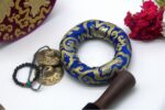 7-Inch Jhumka Full Moon Singing Bowl with tingsha, mallet, cushion, and chakra bracelet – handmade in Nepal
