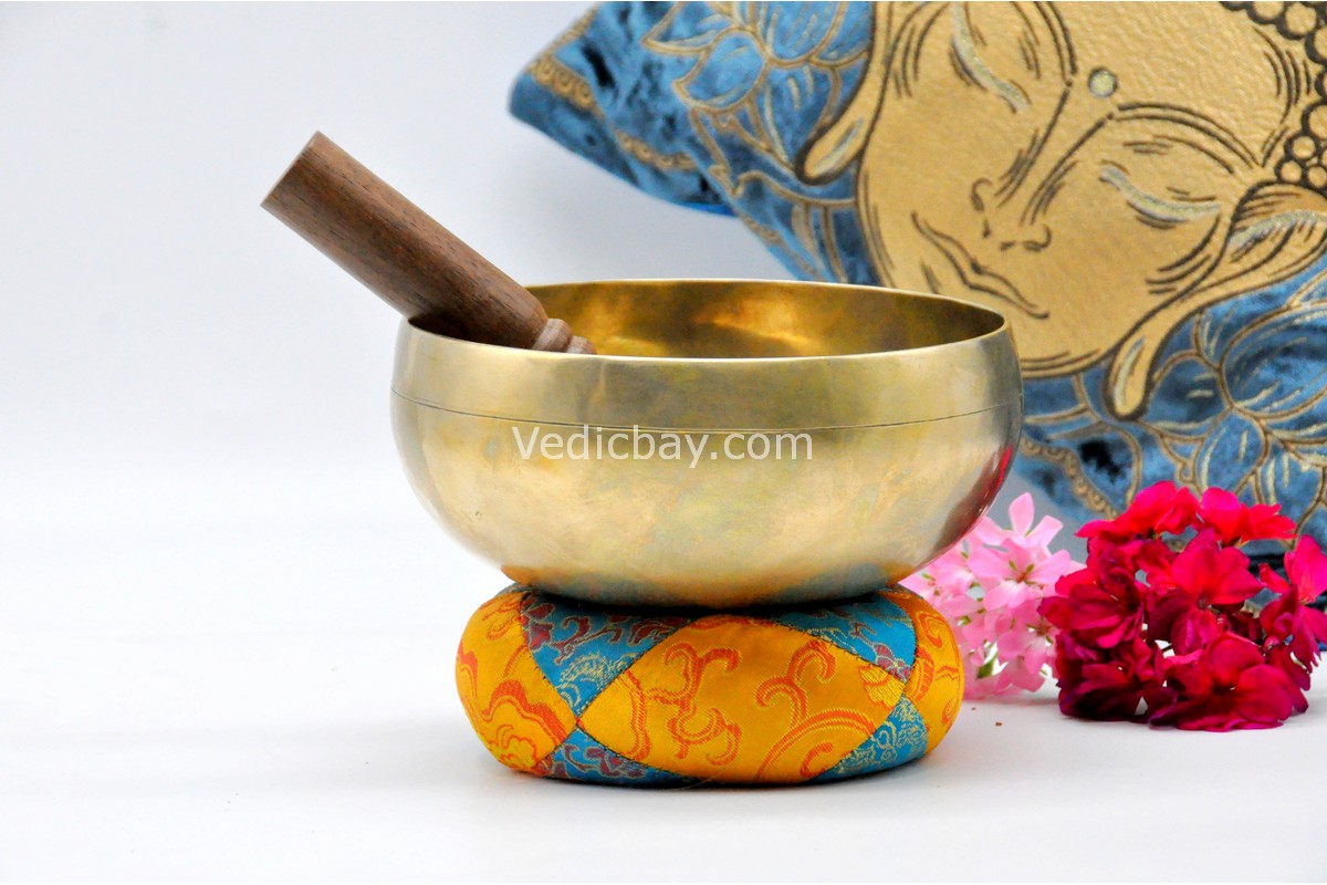 7 inch handmade Tibetan Therapy singing bowl with dim finish – thin wall bowl crafted in Nepal for meditation and healing