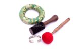 8-Inch Handmade Tibetan Singing Bowl – Dim Finish with Mallet, Felt Striker, Cushion & Bracelet