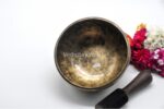 8-Inch Jhumka Full Moon Singing Bowl with cushion, mallet, and felt drum stick – handmade in Nepal