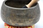 Antique Mani singing bowl with thick walls and broad rim – 6.5 inch Himalayan bowl