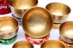 Hand Beaten Singing Bowl Set of 7 – Handmade in Nepal with chakra cushions and bracelet