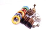 Mini Professional 7 Chakra Tibetan Singing Bowl Set handmade in Nepal with bowls, mallets, cushions, bell, tingsa, and incense burner