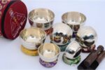 Plain Shiny Singing Bowl Set of 7 with flat cushions, mallets, and carry case – handmade in Nepal
